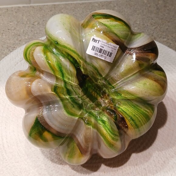 Pier 1 Imports Solid Glass Pumpkin - Picture 6 of 7